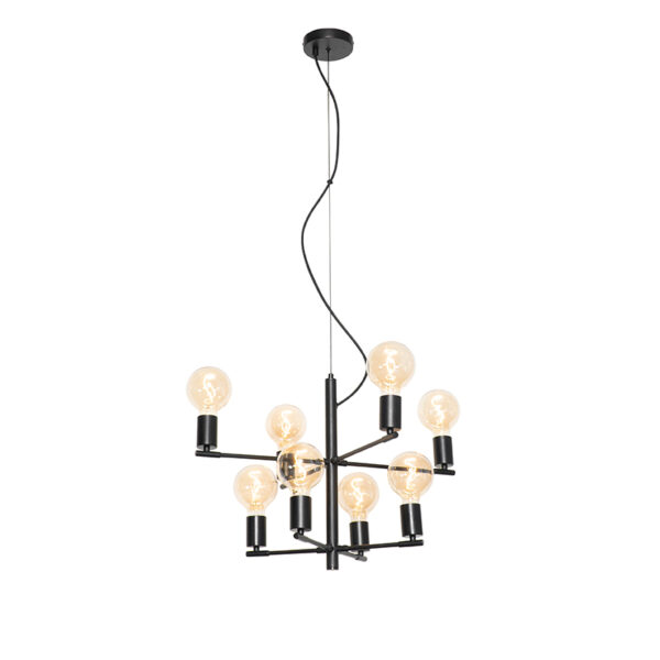 Moderne hanglamp zwart 8-lichts - Osprey - Afbeelding 2