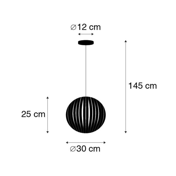 Moderne hanglamp zwart 30 cm - Zoë - Afbeelding 3