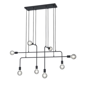 hanglampen Moderne hanglamp zwart Tibo Staal Zwart Een originele boven de eettafel deze met 8 lichtpunten. Hij heeft een uniek design waardoor het echte