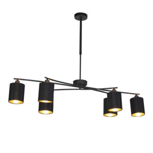 hanglampen Moderne hanglamp zwart verstelbaar Lofty StaalStof Zwart Een stoere nodig in je Kies dan voor onze leuke Hij heeft een lengte van 101 cm en breedte