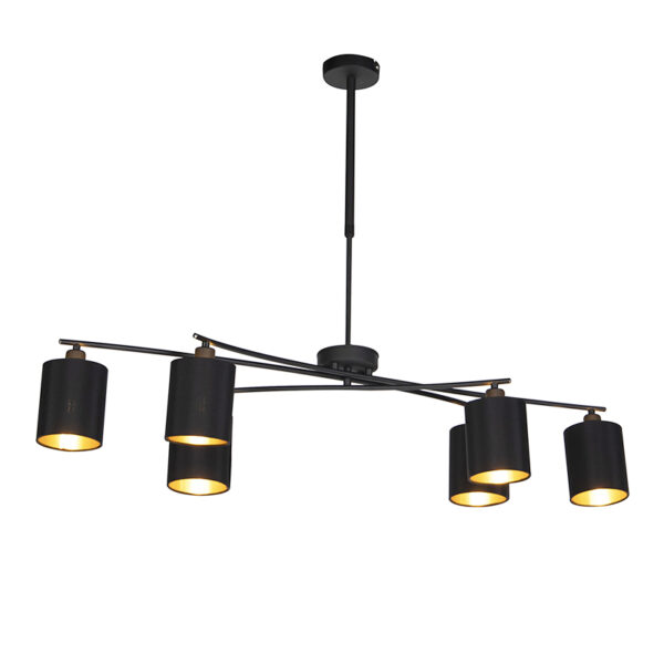 hanglampen Moderne hanglamp zwart verstelbaar Lofty StaalStof Zwart Een stoere nodig in je Kies dan voor onze leuke Hij heeft een lengte van 101 cm en breedte