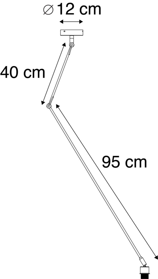 Moderne hanglamp zwart zonder kap - Blitz I - Afbeelding 3