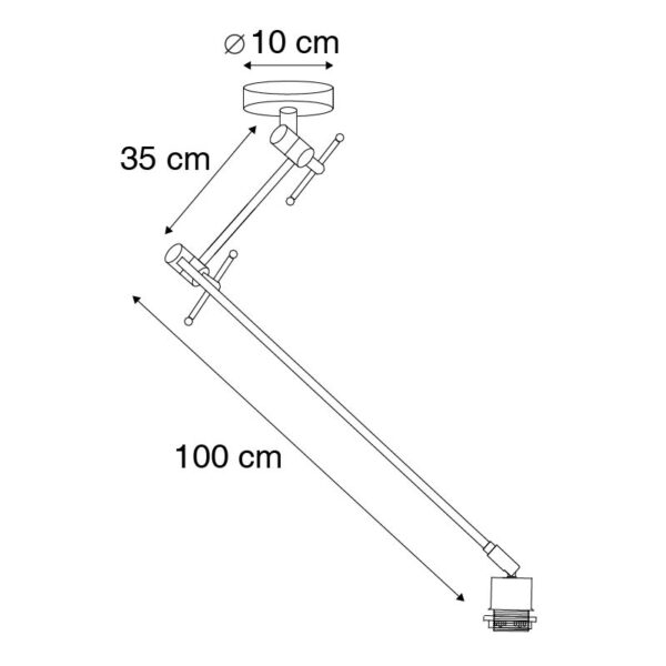 Moderne hanglamp zwart zonder kap - Blitz I - Afbeelding 4