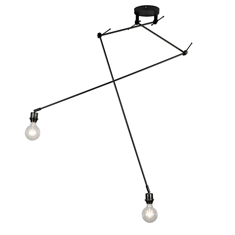 hanglampen Moderne hanglamp zwart zonder kap Blitz II Staal Zwart Wat een knappe Hanglamp ziet er super uit dankzij de minimalistische vormgeving en biedt je