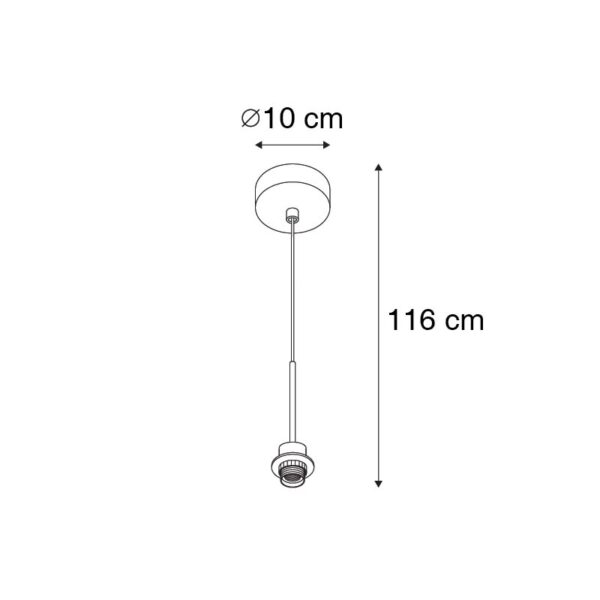 Moderne hanglamp zwart zonder kap - Combi 1 - Afbeelding 3