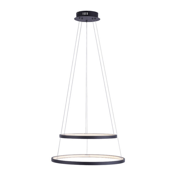Moderne ring hanglamp antraciet incl. LED dimbaar - Anella Duo - Afbeelding 2