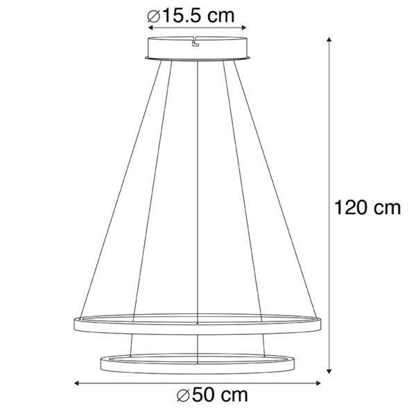Moderne ring hanglamp goud incl. LED - Anella Duo - Afbeelding 3