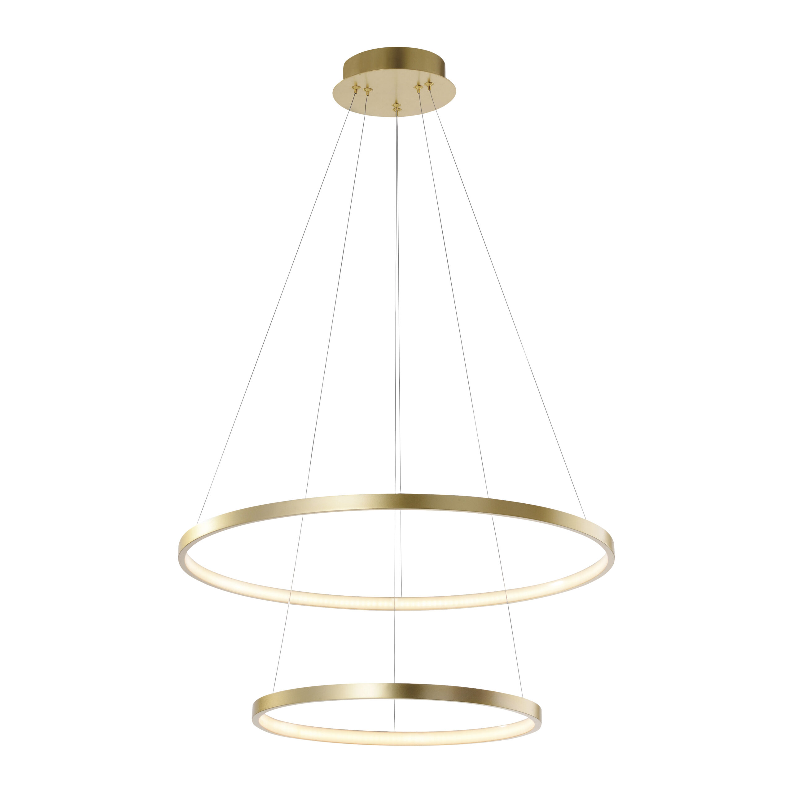hanglampen Moderne ring hanglamp goud incl. LED Anella Duo AluminiumStaal Een moderne is deze Duo. Deze bestaat uit twee waardoor hij meteen een super strak