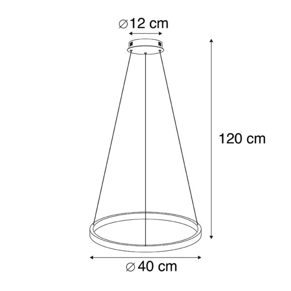 Moderne ring hanglamp zilver 40 cm incl. LED - Anella - Afbeelding 3