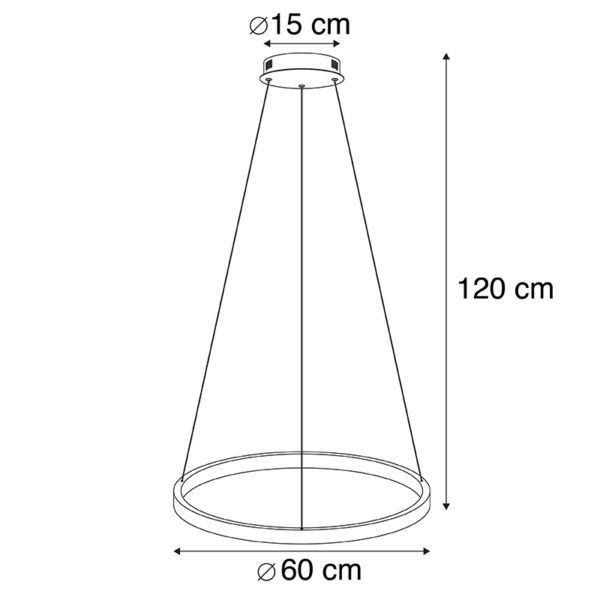 Moderne ring hanglamp zilver 60 cm incl. LED - Anella - Afbeelding 3
