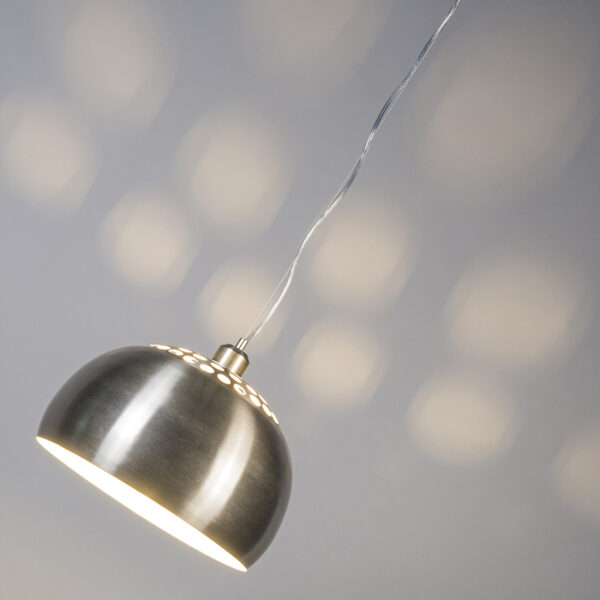 Moderne ronde hanglamp staal - Globe - Afbeelding 2