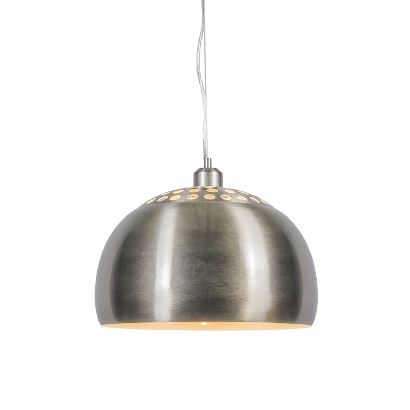 hanglampen Moderne ronde hanglamp staal Globe Metaal Staal Met deze metalen geef je jouw interieur een moderne uitstraling. De lampenkap is bolvormig en aan de