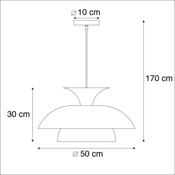 Moderne ronde hanglamp zwart met wit 3-laags - Titus - Afbeelding 3