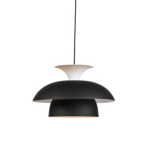 hanglampen Moderne ronde hanglamp zwart met wit Titus Aluminium Wit Als je op zoek bent naar een echte voor in jouw interieur dan is deze echt iets De zwarte