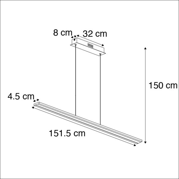 Moderne zwarte hanglamp 150 cm incl. LED - Banda - Afbeelding 3