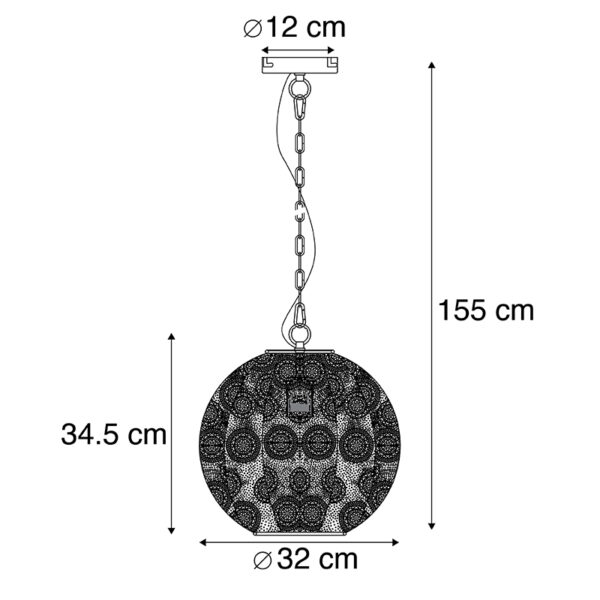 Oosterse hanglamp 32 cm - Baloo - Afbeelding 3