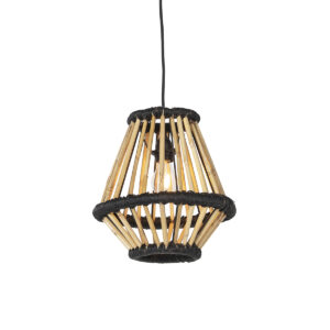 hanglampen Oosterse hanglamp bamboe met zwart 32 cm Evalin BamboeStaal Zwart Ben je op zoek naar een bijzondere Zoek niet Deze is de sfeer die jij wil