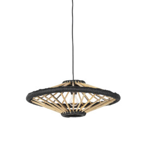 hanglampen Oosterse hanglamp bamboe met zwart 60 cm Evalin BamboeStaal Zwart Een bijzondere deze Evalin. Mooi afgewerkt in en waardoor hij een vibe je interieur