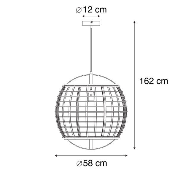 Oosterse hanglamp bruin 58 cm - Pascal - Afbeelding 3