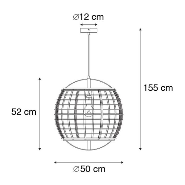 Oosterse hanglamp bruin 50 cm - Pascal - Afbeelding 3