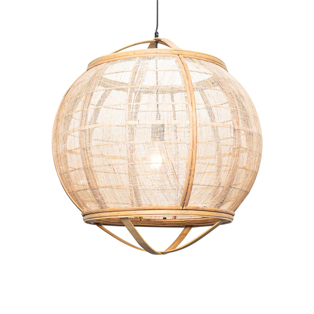 hanglampen Oosterse hanglamp bruin 58 cm Pascal StofStaalHout Bruin Een beetje oosterse sfeer aan je ruimte Dat doe gemakkelijk met is een van stof gecombineerd