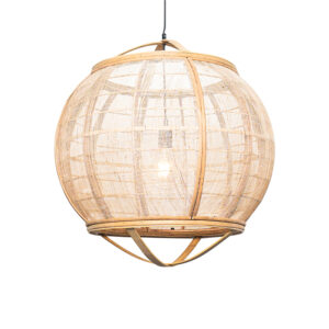 hanglampen Oosterse hanglamp bruin 58 cm Pascal StofStaalHout Bruin Een beetje oosterse sfeer aan je ruimte Dat doe gemakkelijk met is een van stof gecombineerd