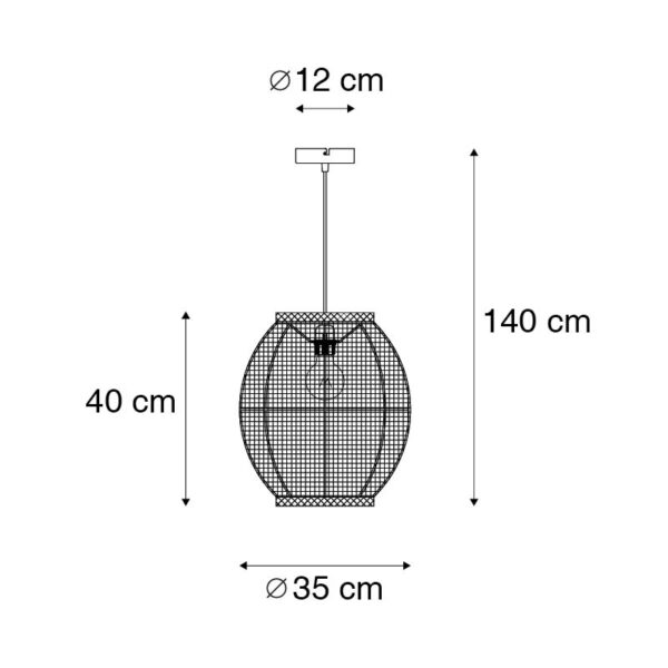 Oosterse hanglamp bruin 35 cm - Rob - Afbeelding 3