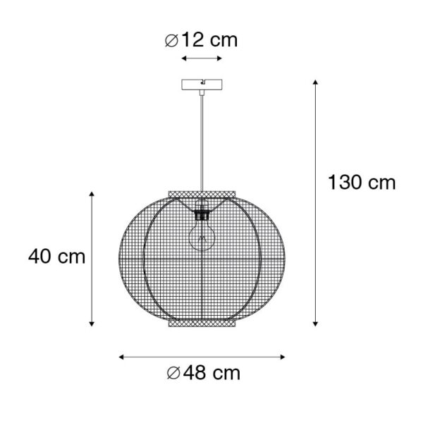 Oosterse hanglamp bruin 48 cm - Rob - Afbeelding 3