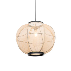 hanglampen Oosterse hanglamp bruin 48 cm Rob StofStaal Bruin Met voeg je een oosters tintje toe aan interieur. Het is erg warme en sfeervolle gemaakt van stof