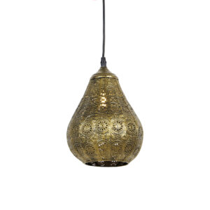 hanglampen Oosterse hanglamp goud Billa Dia Staal zorgt met zijn unieke design en gouden kleur voor een gezellige sfeer in huis. De mooie afwerking van de
