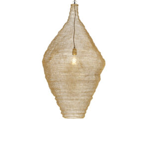 hanglampen Oosterse hanglamp goud 60 cm Nidum L Staal Haal de sferen in huis met onze afgewerkt een mooie gouden kleur. De lampenkap is gaas waardoor lichtbron