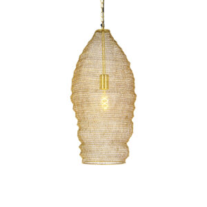 hanglampen Oosterse hanglamp goud 25 cm Nidum Staal is een lamp die je interieur in sfeer Hij afgewerkt met gaas de kleur waardoor lichtbron mooi zichtbaar is.
