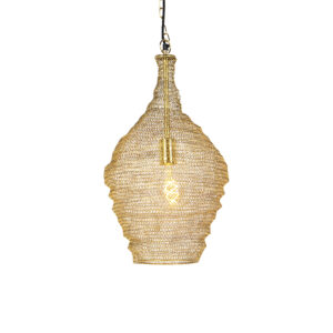 hanglampen Oosterse hanglamp goud 30 cm Nidum Staal is een lamp die je interieur in sfeer Hij afgewerkt met gaas de kleur waardoor lichtbron mooi zichtbaar is.
