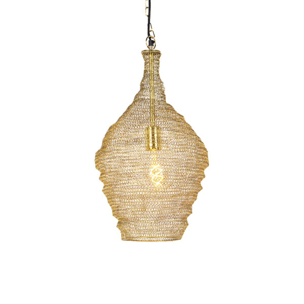hanglampen Oosterse hanglamp goud 30 cm Nidum Staal is een lamp die je interieur in sfeer Hij afgewerkt met gaas de kleur waardoor lichtbron mooi zichtbaar is.