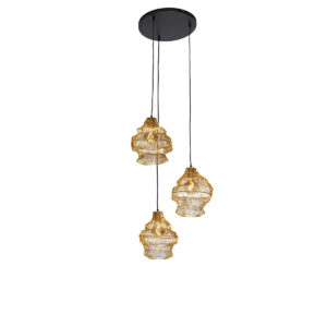 hanglampen Oosterse hanglamp goud rond Vadi Staal Een echte oosterse eyecatcher boven je ronde Houd jij wel van een Hanglamp is met drie lichtpunten. Hij