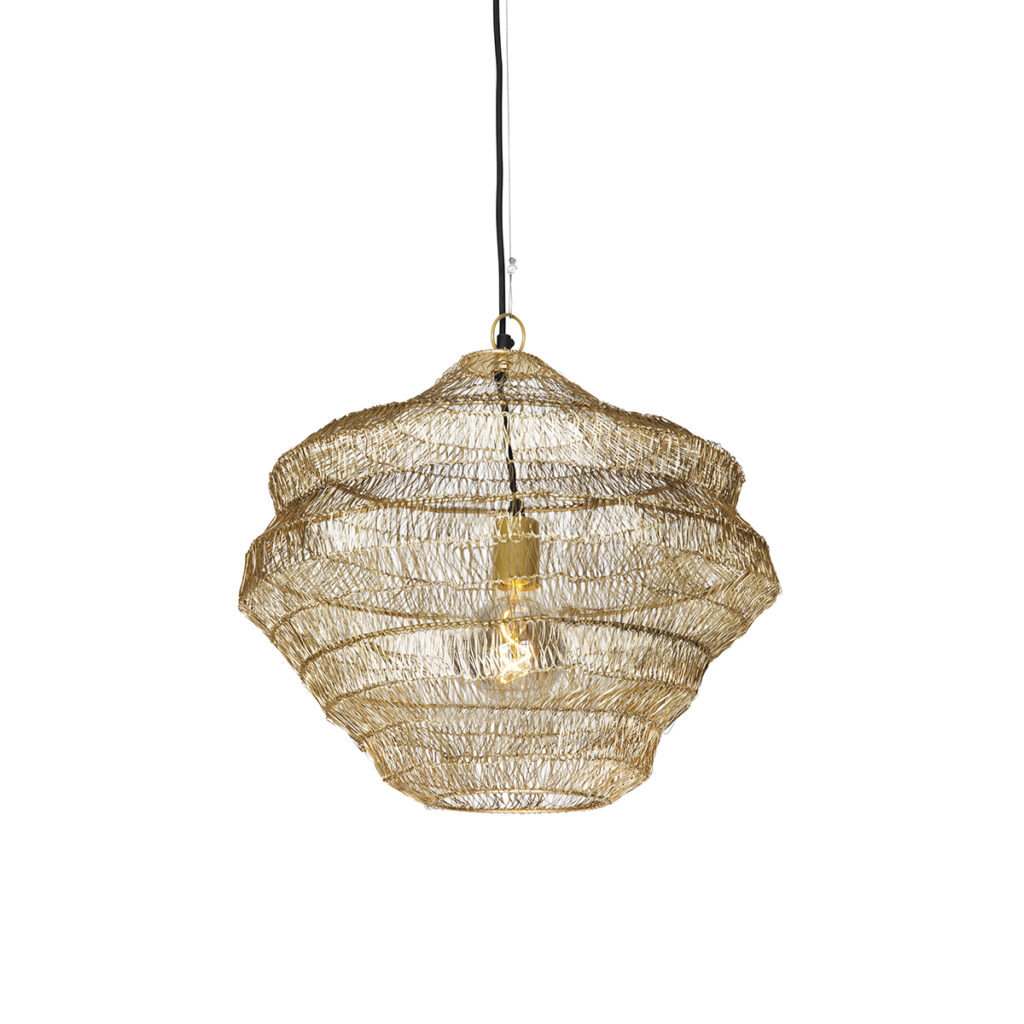 hanglampen Oosterse hanglamp goud 45 cm x 40 Vadi Staal is een unieke lamp die oosters tintje aan je inrichting Iets voor in jouw Deze van staal en goudkleurig