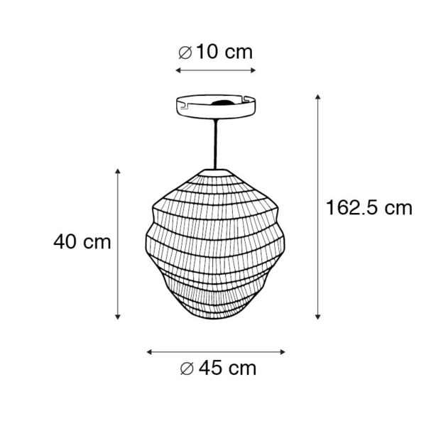 Oosterse hanglamp goud 45 cm x 40 cm - Vadi - Afbeelding 3