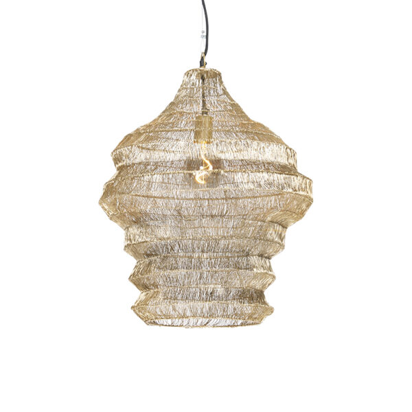 hanglampen Oosterse hanglamp goud 45 cm x 60 Vadi Staal Geef een oosters tintje aan je woning met Vadi. is stalen in gouden kleur. Hij hoogte verstelbaar