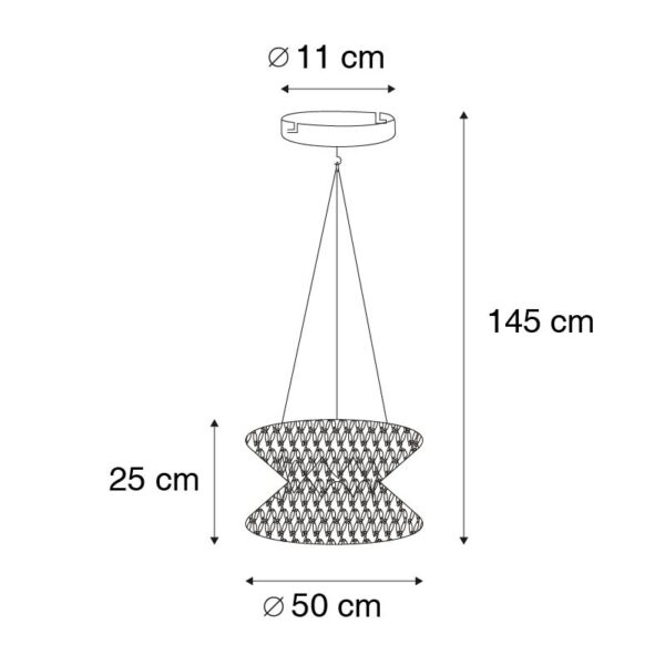 Oosterse hanglamp macramé 50 cm - Leonard - Afbeelding 3