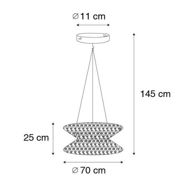 Oosterse hanglamp macramé 70 cm - Leonard - Afbeelding 3