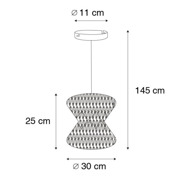 Oosterse hanglamp macramé 30 cm - Leonard - Afbeelding 3