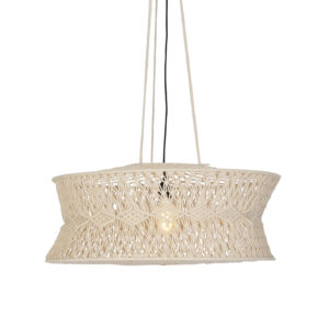 hanglampen Oosterse hanglamp 70 cm Leonard TouwStaal Naturel Wat een toffe is De gemaakt van staal met touw. Door de gevlochten lampenkap het echte oosterse