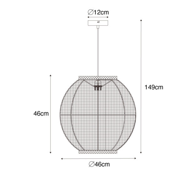 Oosterse hanglamp naturel 46 cm - Rob - Afbeelding 3