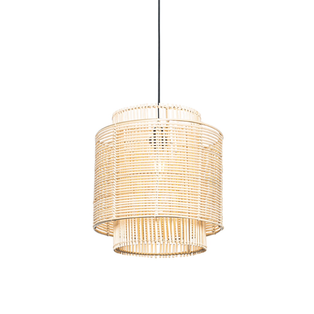 hanglampen Oosterse hanglamp rotan 34 cm Maiken RotanStaal Naturel Een erg origineel design onze mooi afgewerkte met kap waardoor het lichteffect uitkomt in de