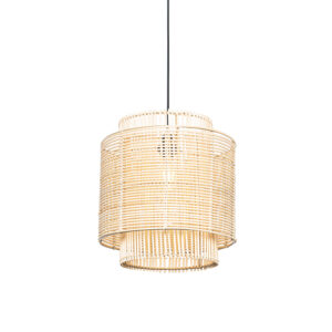 hanglampen Oosterse hanglamp rotan 34 cm Maiken RotanStaal Naturel Een erg origineel design onze mooi afgewerkte met kap waardoor het lichteffect uitkomt in de
