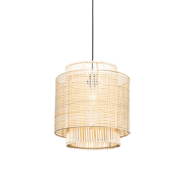 hanglampen Oosterse hanglamp rotan 34 cm Maiken RotanStaal Naturel Een erg origineel design onze mooi afgewerkte met kap waardoor het lichteffect uitkomt in de