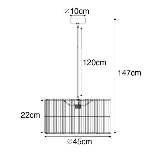 Oosterse hanglamp rotan 45 cm - Maud - Afbeelding 3