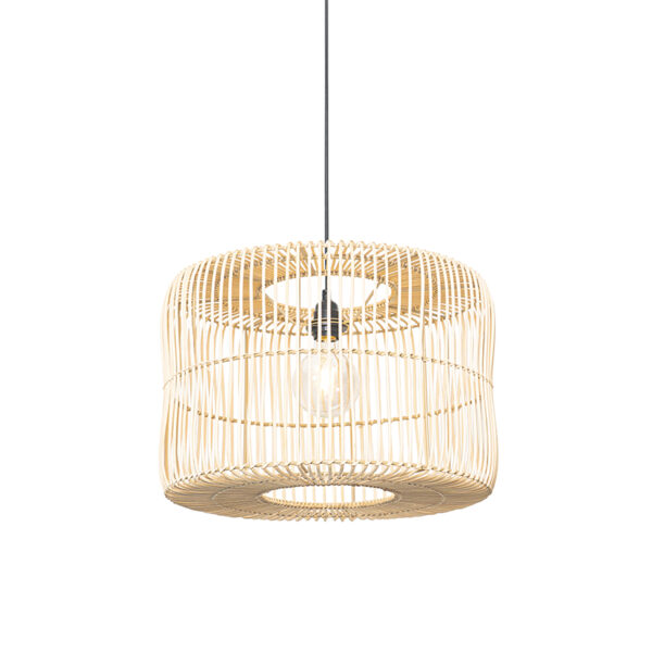 hanglampen Oosterse hanglamp rotan 45 cm Maud RotanStaal Naturel Een origineel design deze hanglamp. Mooi afgewerkte kap met waardoor het lichteffect mooi