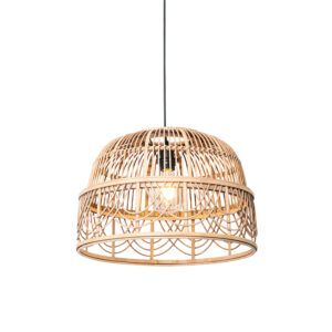 hanglampen Oosterse hanglamp rotan 49 cm Michelle RotanStaal Bruin De oosterse past door zijn materiaalgebruik en vorm perfect in een modern oosters of