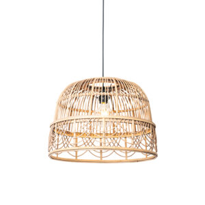 hanglampen Oosterse hanglamp rotan 44 cm Michelle RotanStaal Bruin De oosterse past door zijn materiaalgebruik en vorm perfect in een modern oosters of
